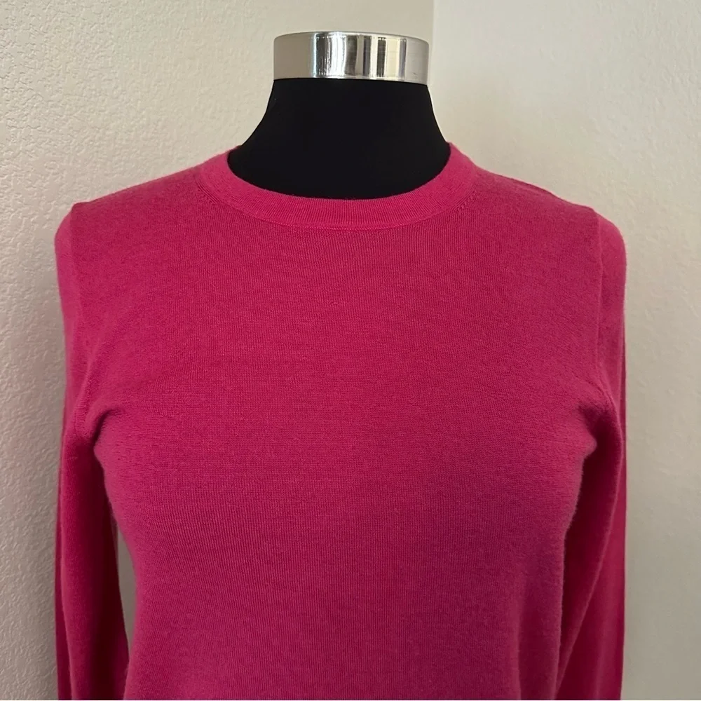 J. Crew Merino Wool Fuchsia Long Sleeve Lightweight Sweater Size S